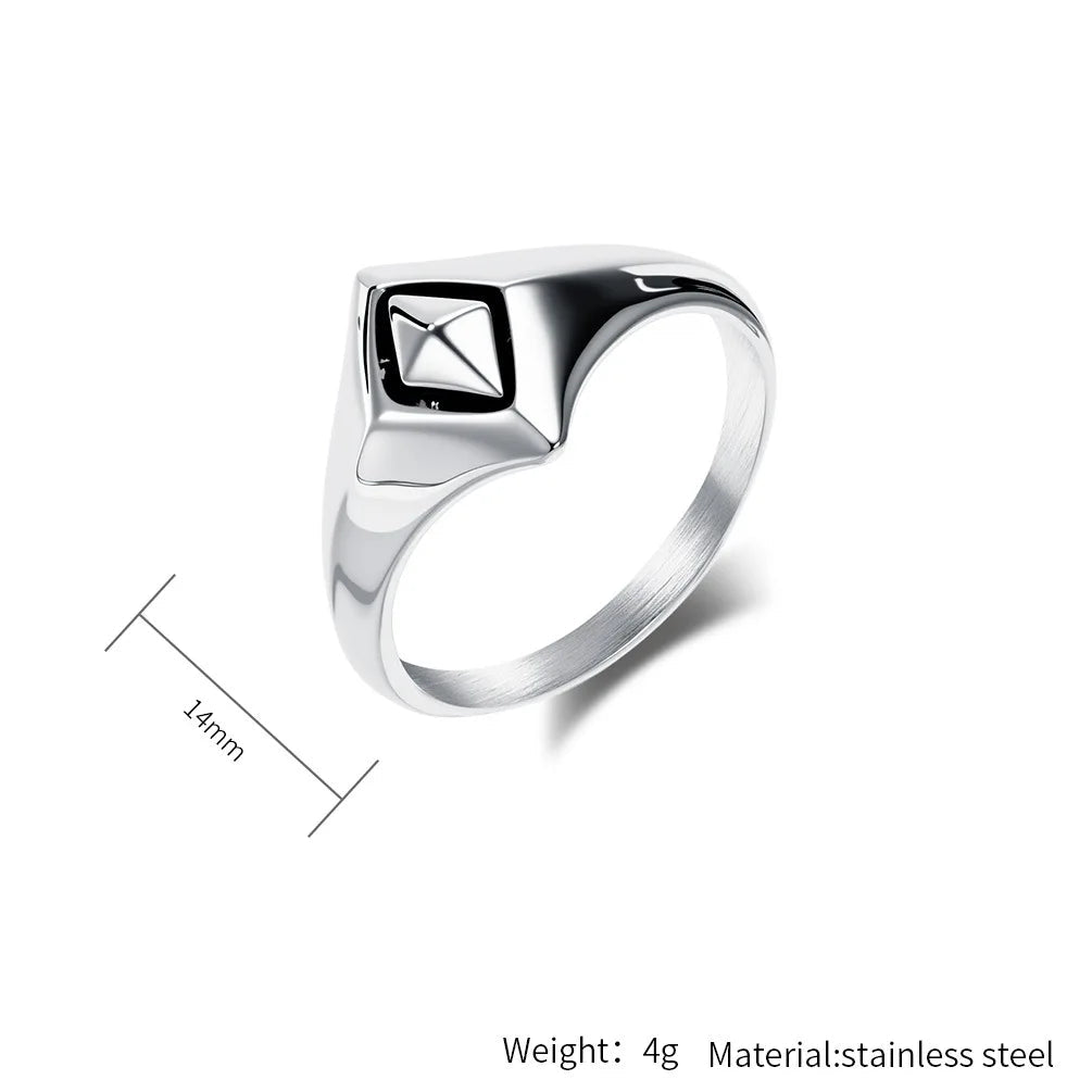 Punk Vintage Rhombus Stainless Steel Ring - ATLAS 1