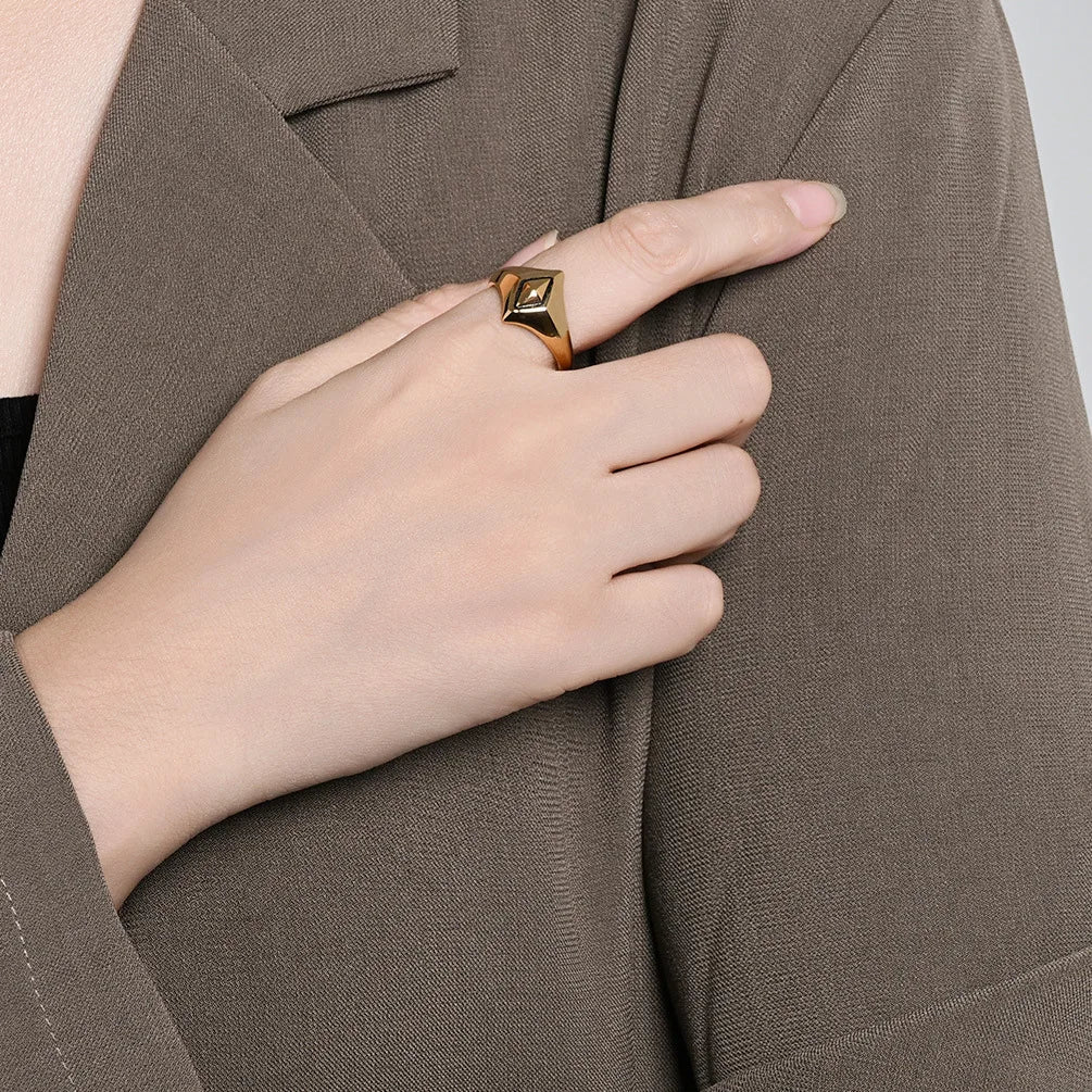 Punk Vintage Rhombus Stainless Steel Ring - ATLAS 1