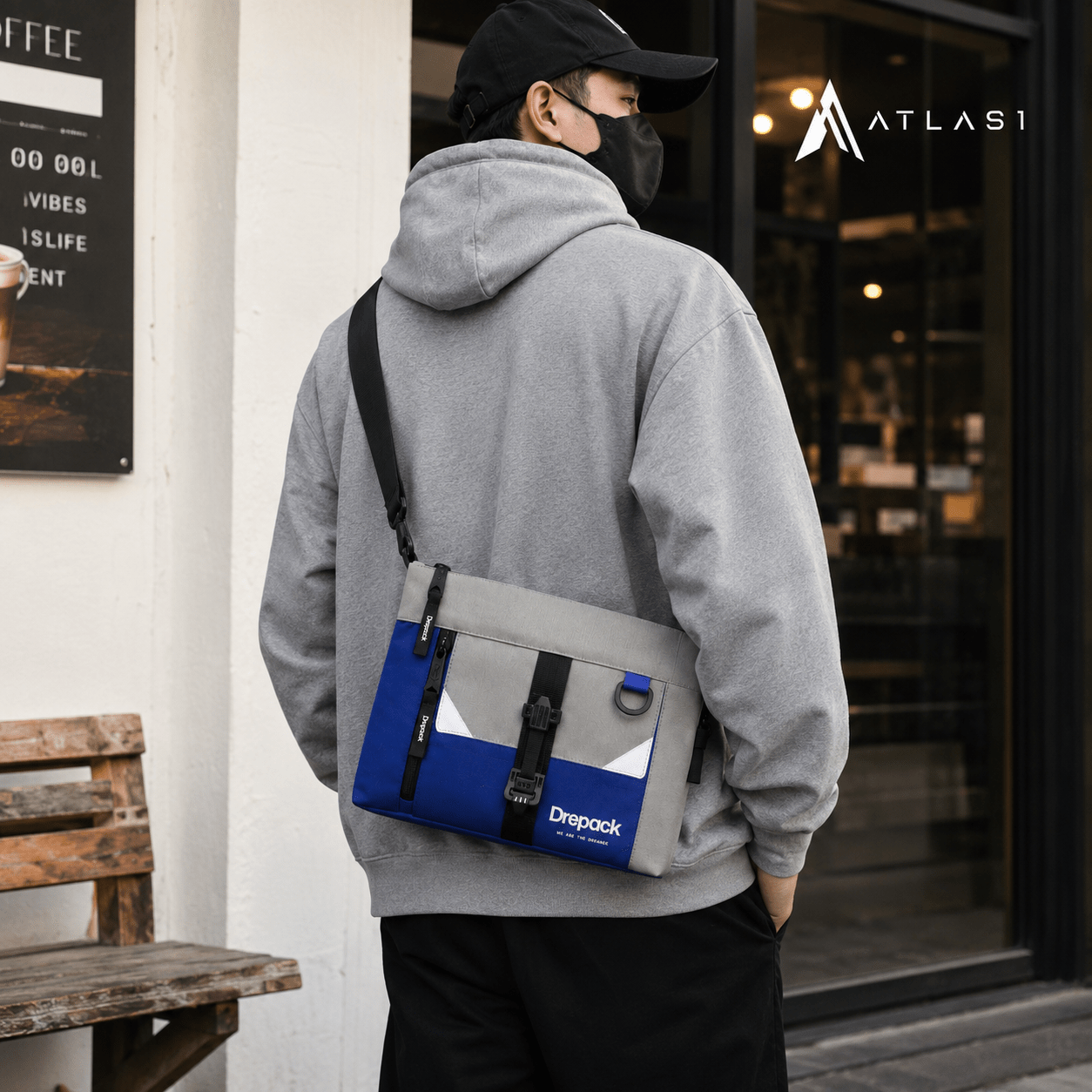 Reflective Detail Techwear Messenger Bag - ATLAS 1