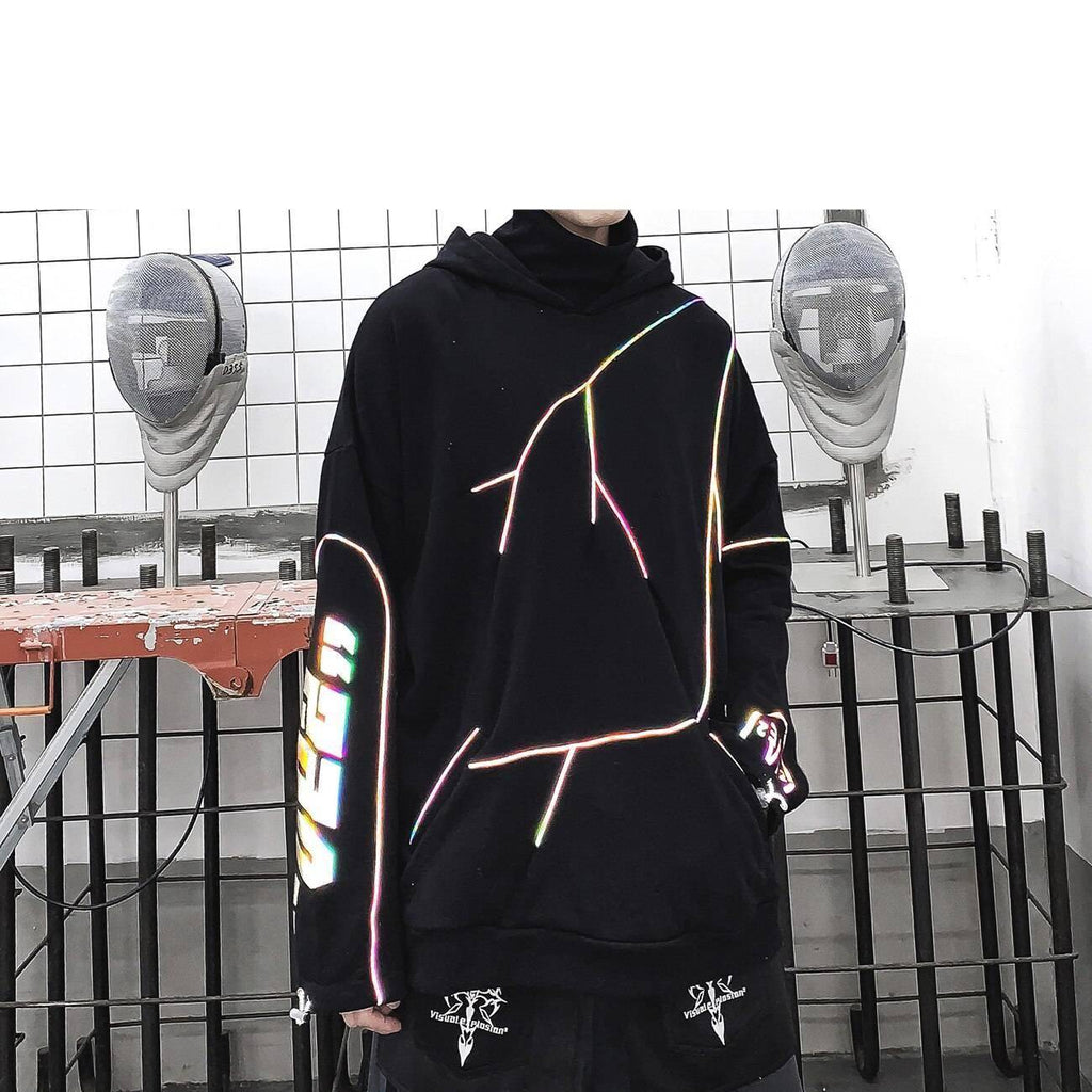 Reflective Lightning Oversized Hoodie - ATLAS 1