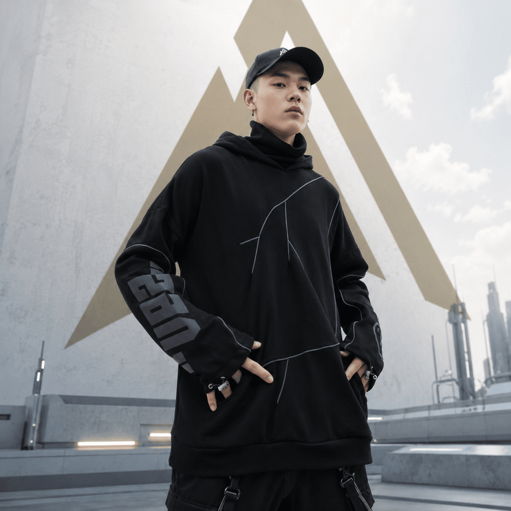 Reflective Lightning Oversized Hoodie - ATLAS 1