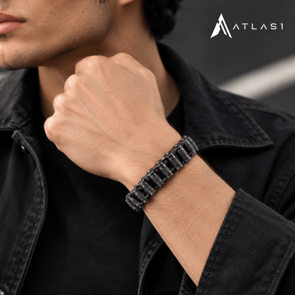 Retro Biker Chain Stainless Steel Bracelet - ATLAS 1