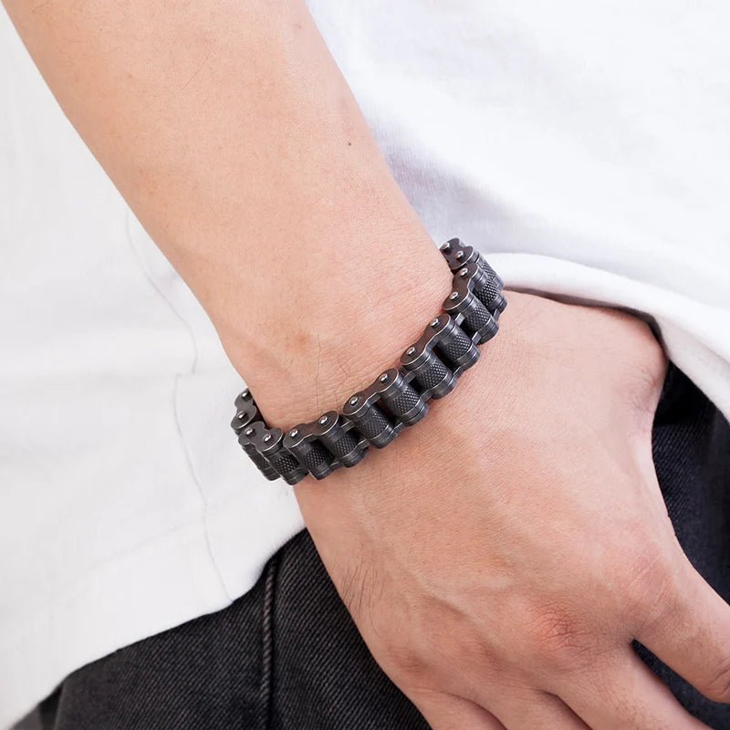 Retro Biker Chain Stainless Steel Bracelet - ATLAS 1