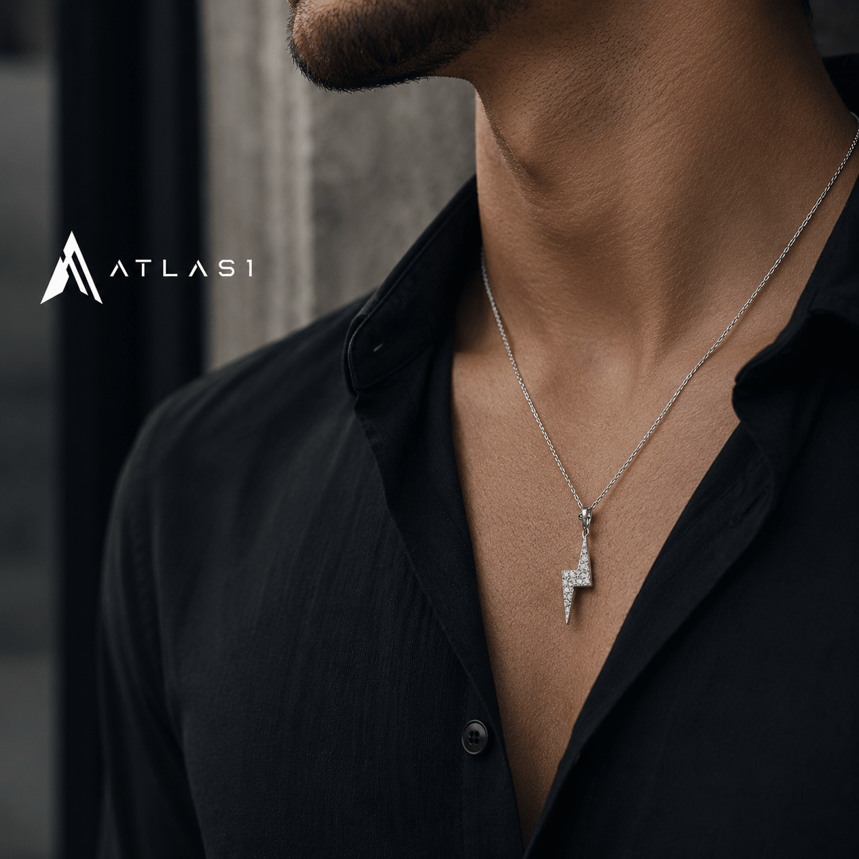 Retro Lightning Pendant Zircon Necklace - ATLAS 1