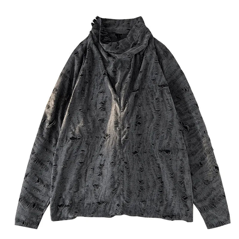 Ripped Punk Long Sleeve Cotton T-Shirt - ATLAS 1
