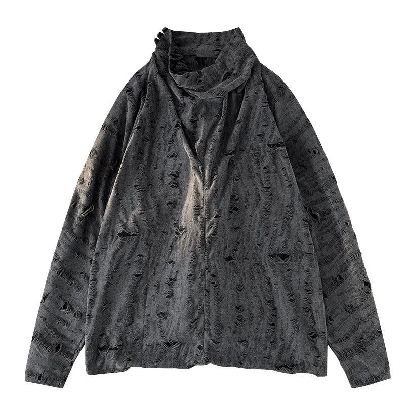 Ripped Punk Long Sleeve Cotton T-Shirt - ATLAS 1