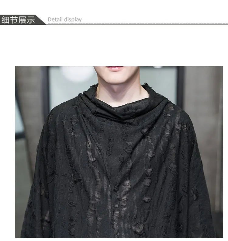 Ripped Punk Long Sleeve Cotton T-Shirt - ATLAS 1