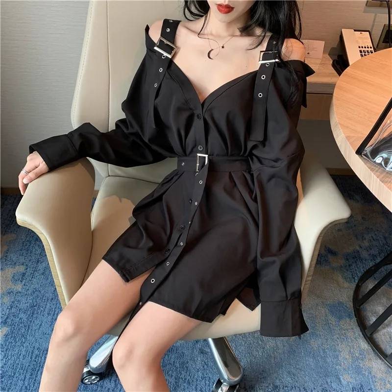Rivet Techwear Mini Dress with Belt - ATLAS 1