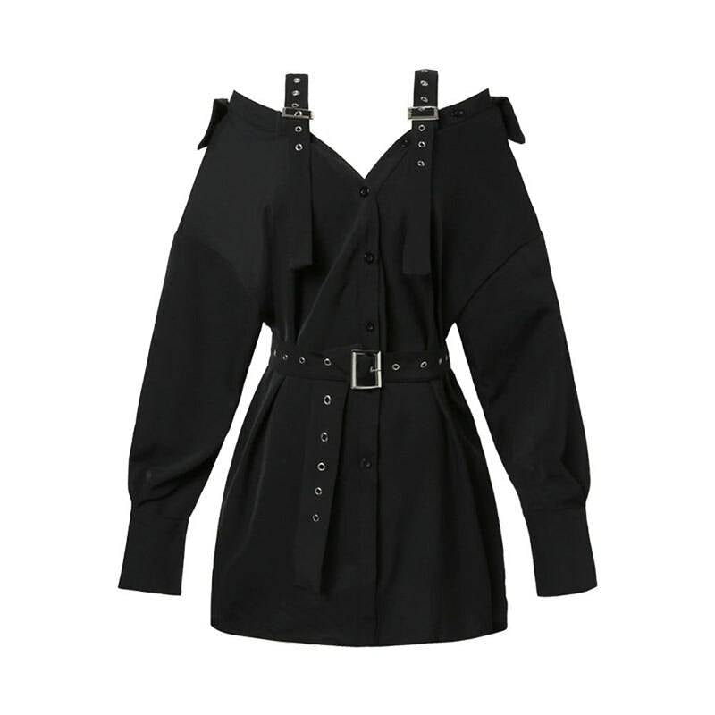 Rivet Techwear Mini Dress with Belt - ATLAS 1