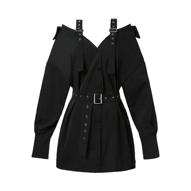 Rivet Techwear Mini Dress with Belt - ATLAS 1