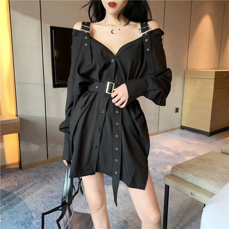 Rivet Techwear Mini Dress with Belt - ATLAS 1