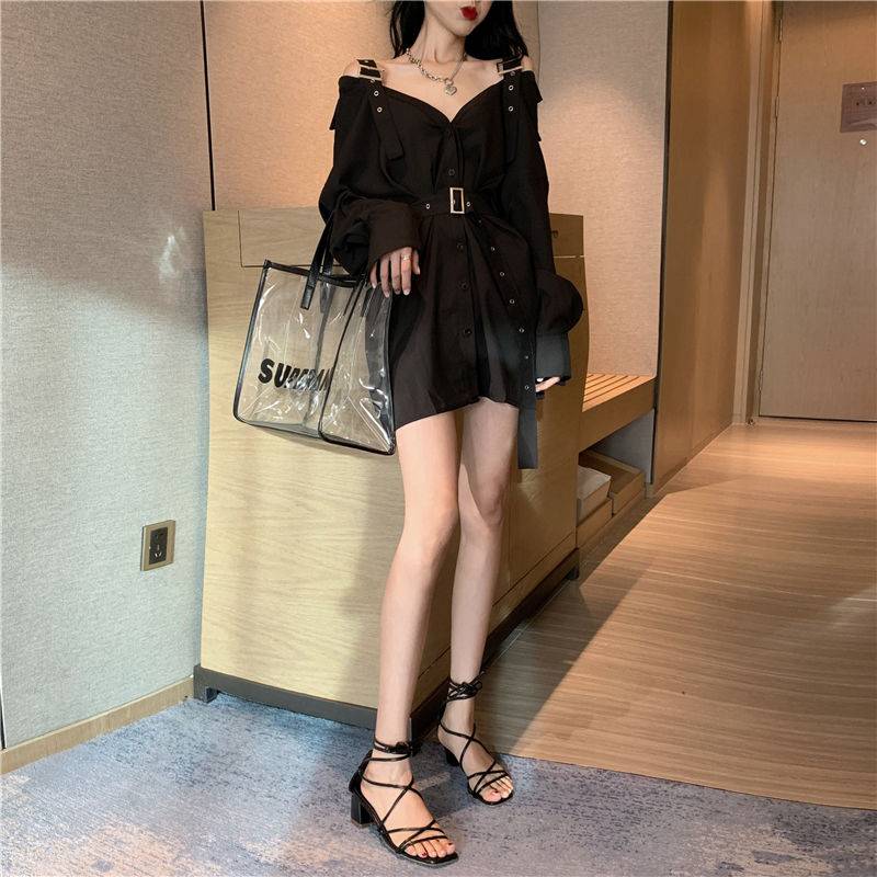 Rivet Techwear Mini Dress with Belt - ATLAS 1