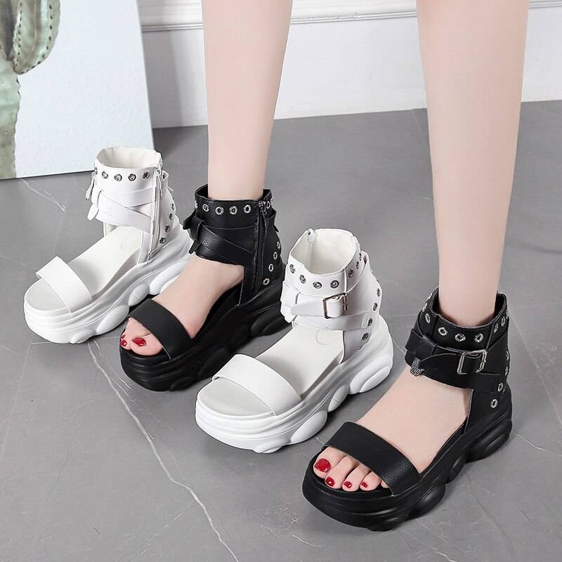 RivTecs© Women's Rivet Platform Techwear Sandals - ATLAS 1