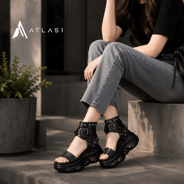 RivTecs© Women's Rivet Platform Techwear Sandals - ATLAS 1