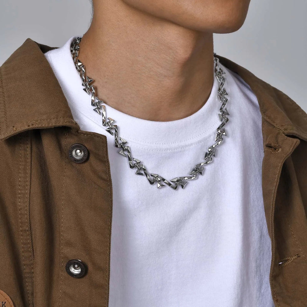 Silver Letter Z Link Chain Necklace - ATLAS 1