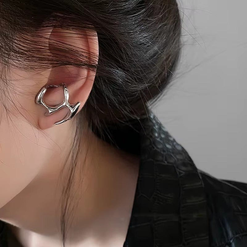 Silver Liquid Metal Earrings - ATLAS 1