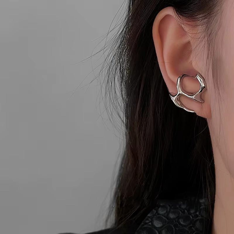 Silver Liquid Metal Earrings - ATLAS 1