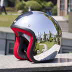 Silver Mirror Techwear Moto Helmet - ATLAS 1