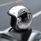 Silver Mirror Techwear Moto Helmet - ATLAS 1