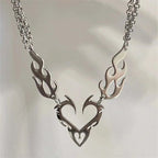 Silver Thorn Heart Choker Necklace - ATLAS 1