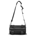 Solid Black Cylinder Shaped Techwear Messenger Bag - ATLAS 1