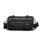 Solid Black Cylinder Shaped Techwear Messenger Bag - ATLAS 1