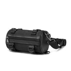 Solid Black Cylinder Shaped Techwear Messenger Bag - ATLAS 1