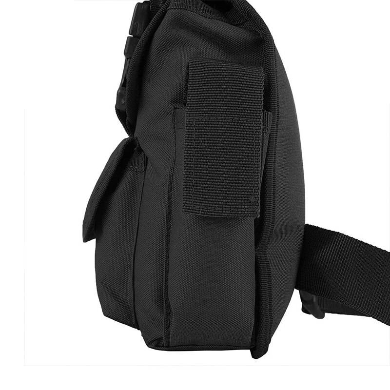 Solid Black Oxford Techwear Waist Bag with Tactical Belt - ATLAS 1