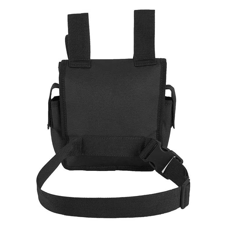 Solid Black Oxford Techwear Waist Bag with Tactical Belt - ATLAS 1