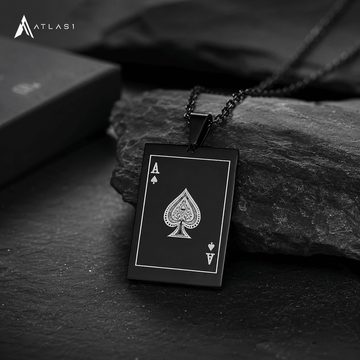 Stainless Steel Ace Spades Pendant Necklace - ATLAS 1