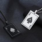 Stainless Steel Ace Spades Pendant Necklace - ATLAS 1 - Techwear Store