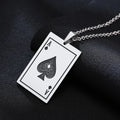 Stainless Steel Ace Spades Pendant Necklace - ATLAS 1 - Techwear Store