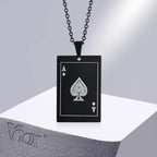 Stainless Steel Ace Spades Pendant Necklace - ATLAS 1 - Techwear Store