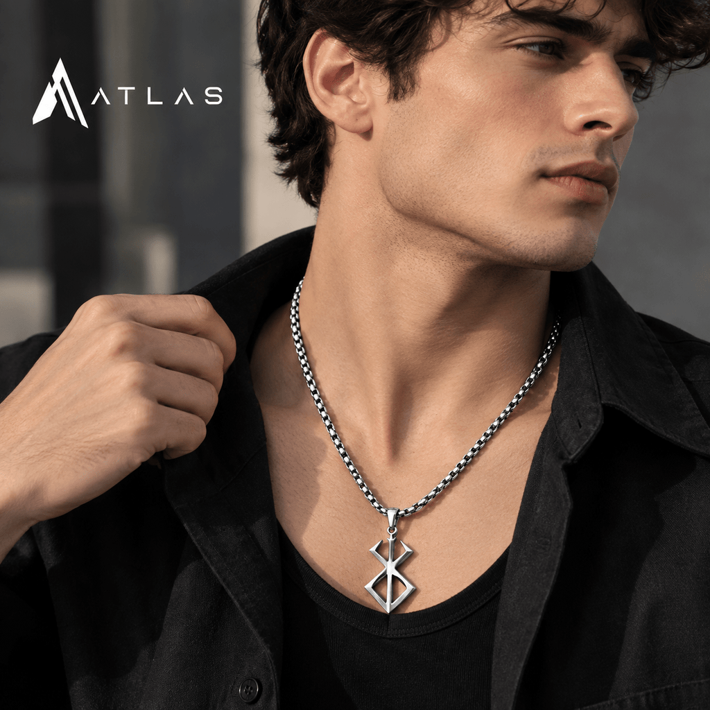 Stainless Steel Berserker Rune Symbol Necklace - ATLAS 1
