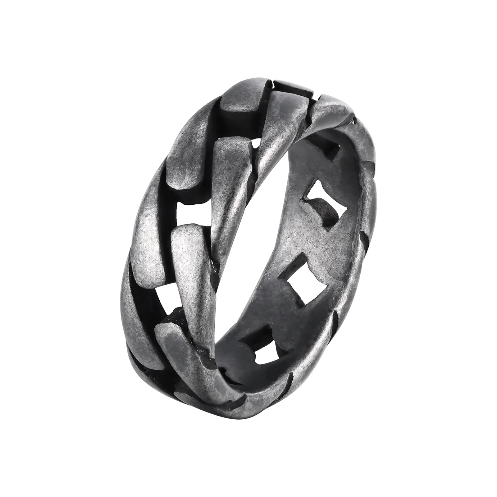 Stainless Steel Miami Curb Ring Stylish Hip Hop Jewelry - ATLAS 1