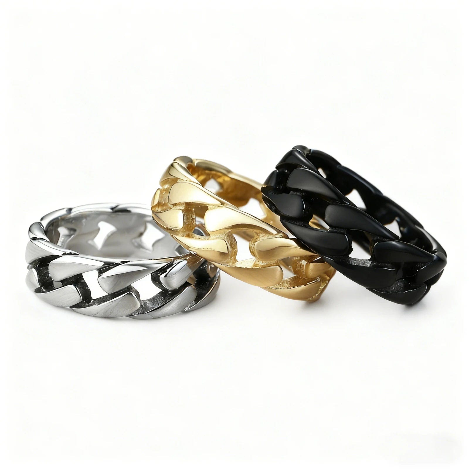 Stainless Steel Miami Curb Ring Stylish Hip Hop Jewelry - ATLAS 1
