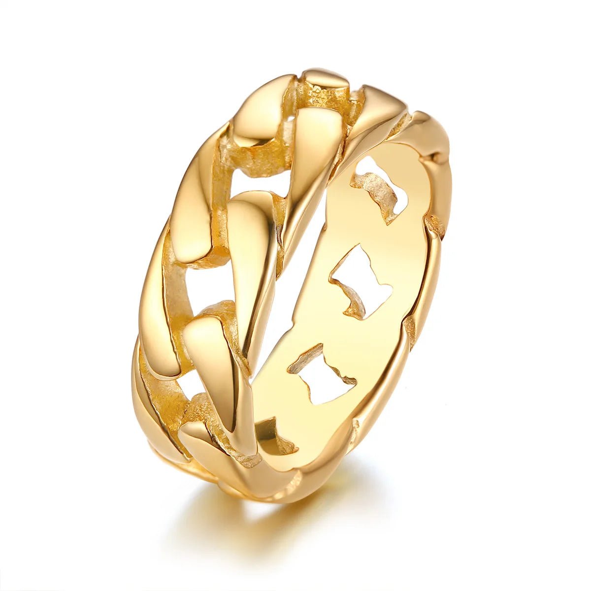 Stainless Steel Miami Curb Ring Stylish Hip Hop Jewelry - ATLAS 1