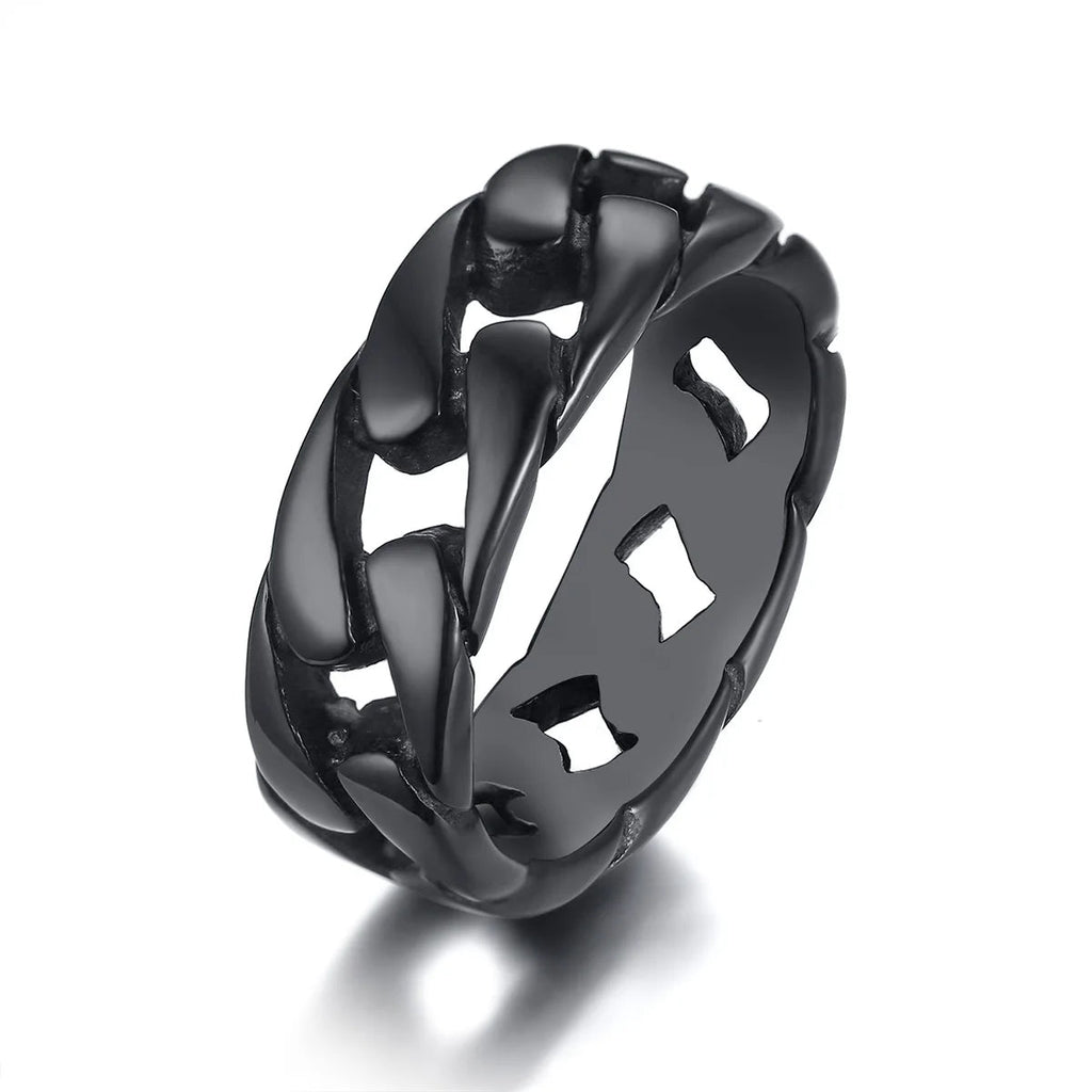 Stainless Steel Miami Curb Ring Stylish Hip Hop Jewelry - ATLAS 1