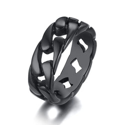 Stainless Steel Miami Curb Ring Stylish Hip Hop Jewelry - ATLAS 1