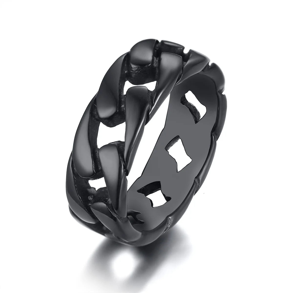 Stainless Steel Miami Curb Ring Stylish Hip Hop Jewelry - ATLAS 1