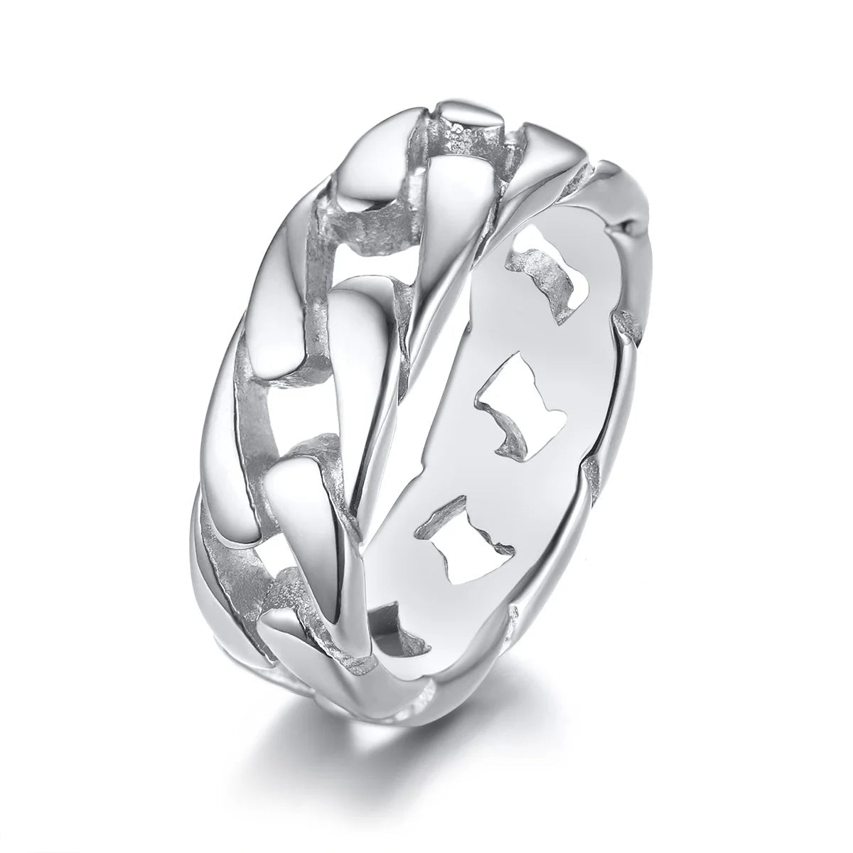 Stainless Steel Miami Curb Ring Stylish Hip Hop Jewelry - ATLAS 1