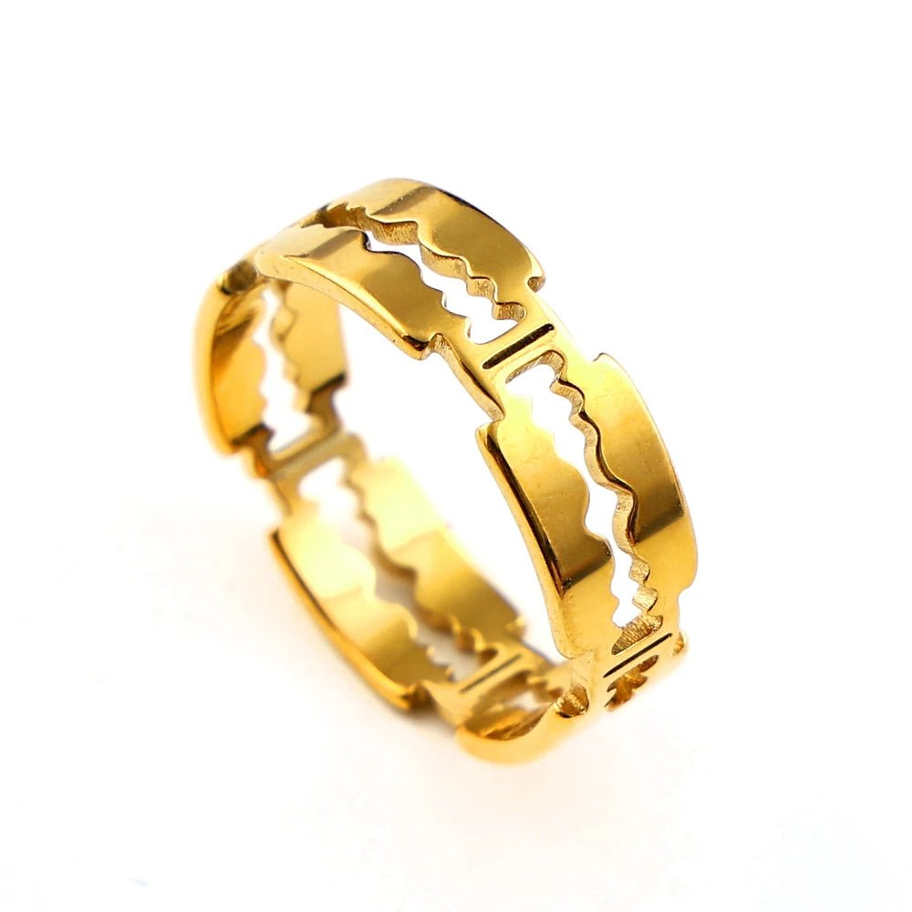 Stainless Steel Razor Blade Punk Finger Ring - ATLAS 1