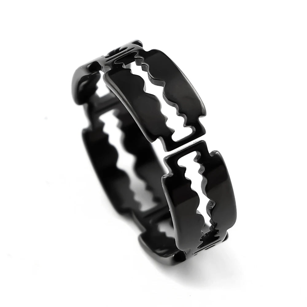 Stainless Steel Razor Blade Punk Finger Ring - ATLAS 1