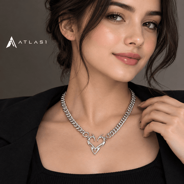 Stainless Steel Thorn Heart Choker Necklace - ATLAS 1
