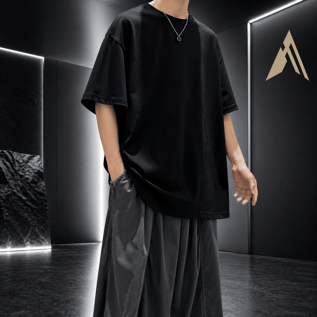 Summer Oversized Cotton Streetwear Tee Men - ATLAS 1 - Techwear Store