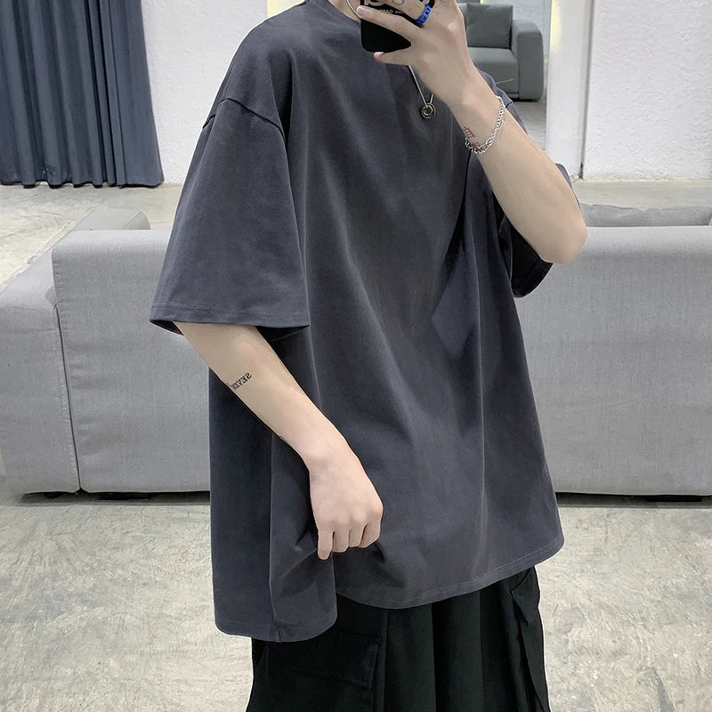 Summer Oversized Cotton Streetwear Tee Men - ATLAS 1 - Techwear Store