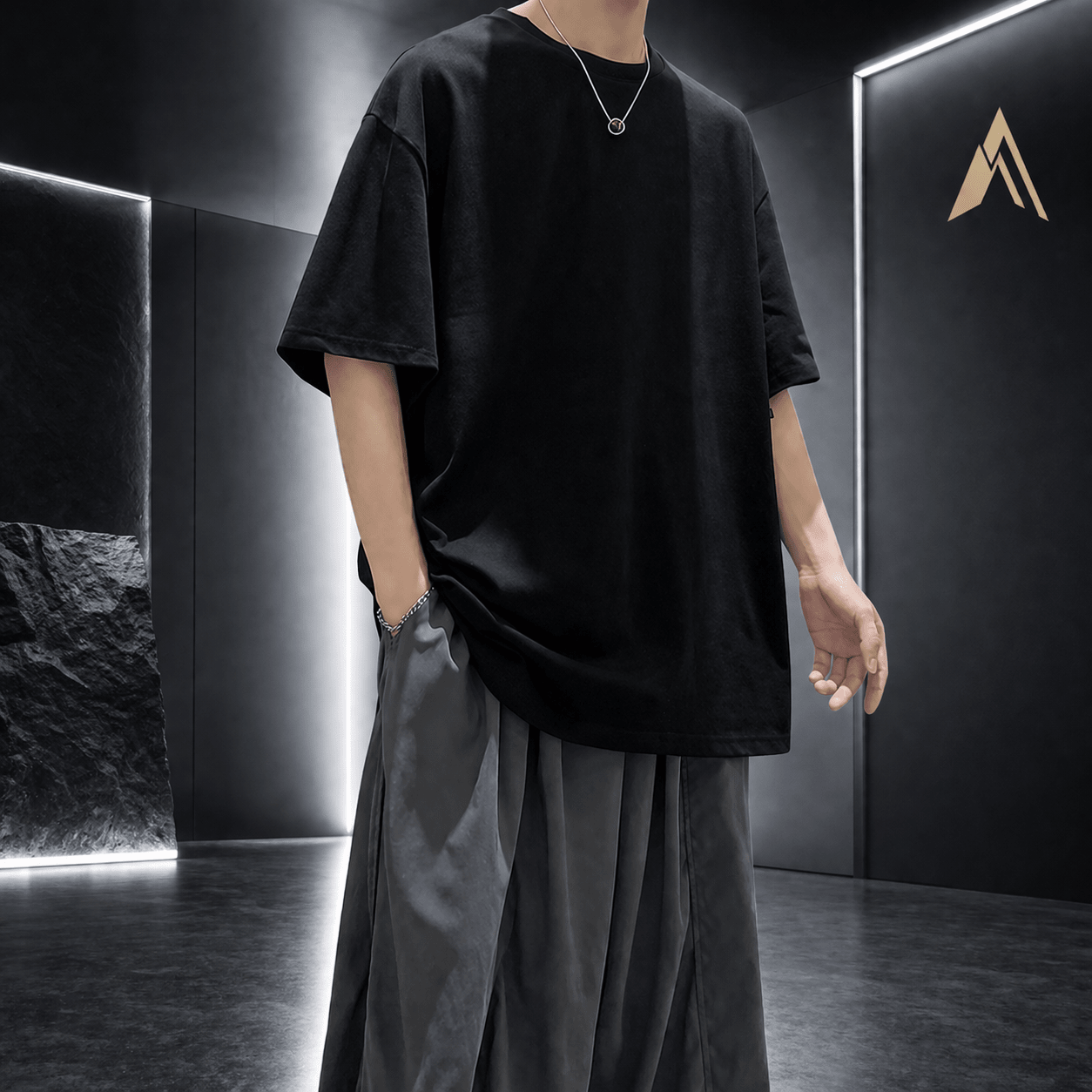 Summer Oversized Cotton Streetwear Tee Men - ATLAS 1 - Techwear Store