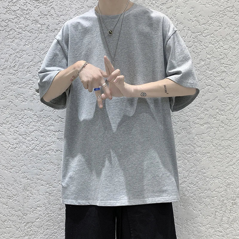 Summer Oversized Cotton Streetwear Tee Men - ATLAS 1 - Techwear Store