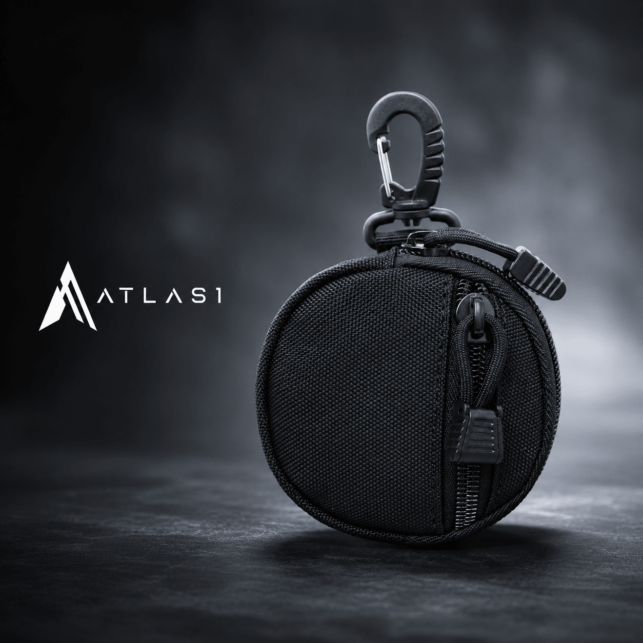 Tactical Round Wallet with Carabiner - ATLAS 1