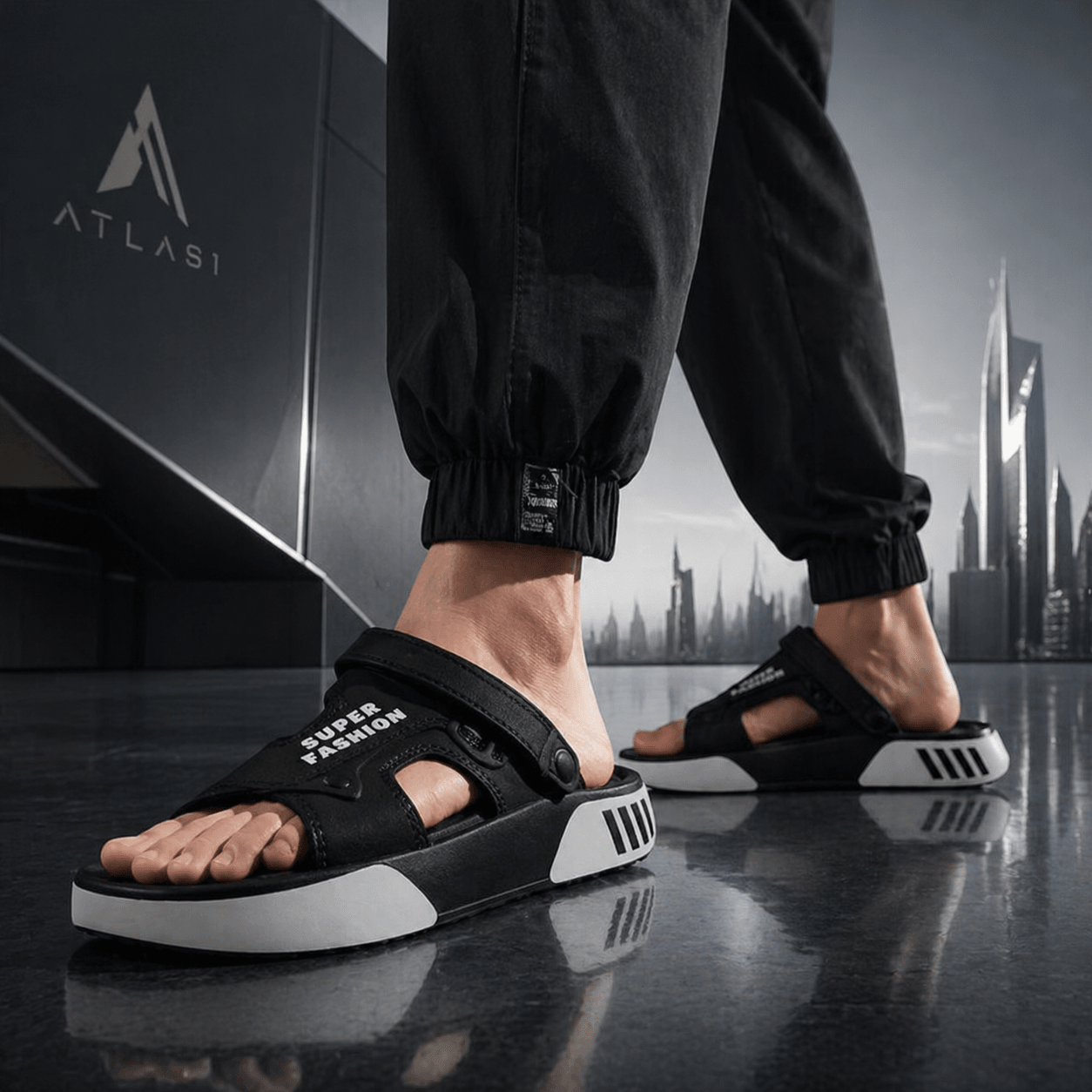 Techwear EVA Platform Casual Slide Slippers - ATLAS 1 - Techwear Store